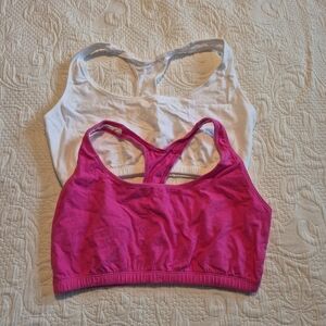 Fruit of the Loom womens size 44 racerback bra 1 each pink, white VGUC